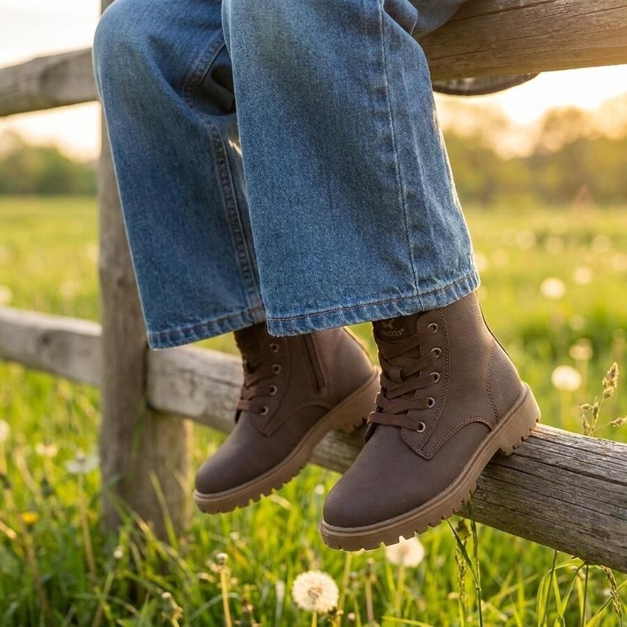 Muyters veterboots bruin Kinderschoenen