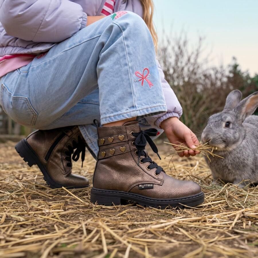 Muyters Veterboots goud Leer Kinderschoenen - Foto 2