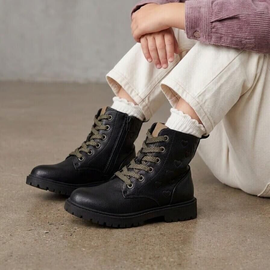 Muyters veterboots zwart Kinderschoenen