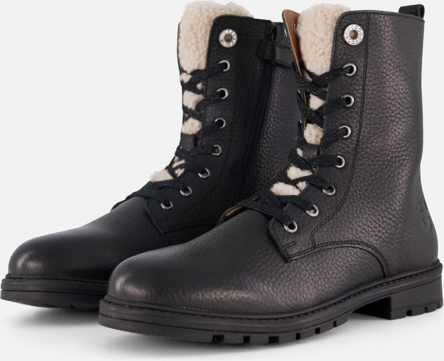 Muyters Veterboots zwart Leer Kinderschoenen