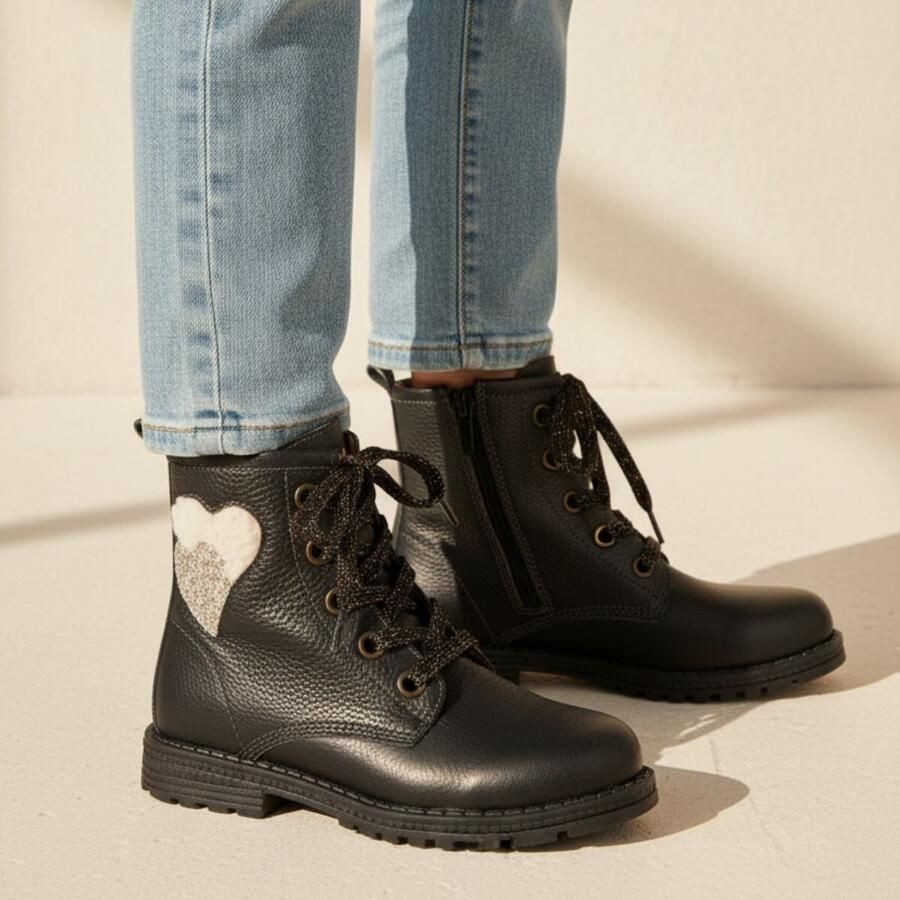 Muyters Veterboots zwart Leer - Foto 2