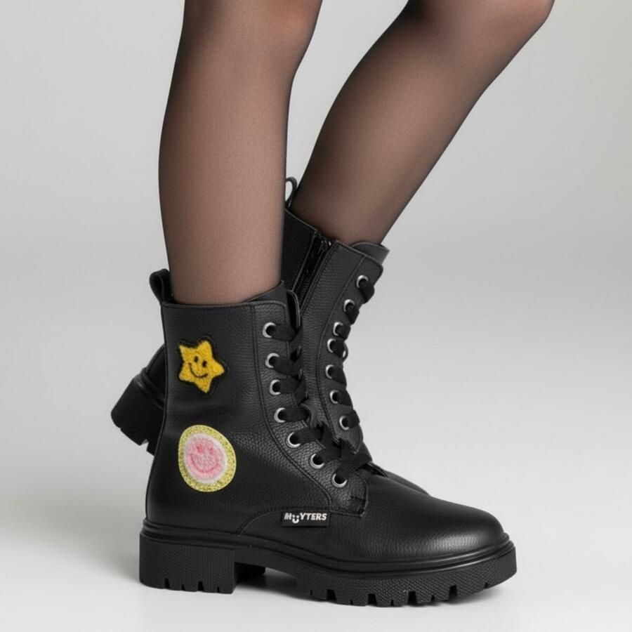 Muyters Veterboots zwart Leer Kinderschoenen - Foto 2
