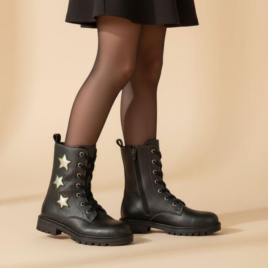 Muyters Veterboots zwart Leer Kinderschoenen - Foto 2