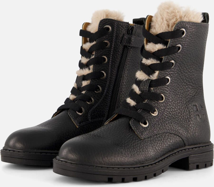 Muyters Veterboots zwart Leer Kinderschoenen