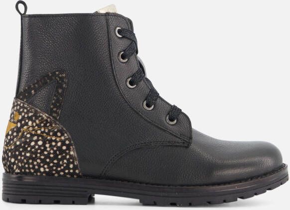 Muyters Veterboots zwart Leer