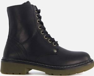 Muyters Enkellaarsjes Dames Veterboots dames Leer Zwart