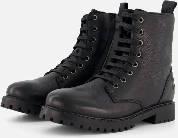 Muyters Veterboots zwart Leer