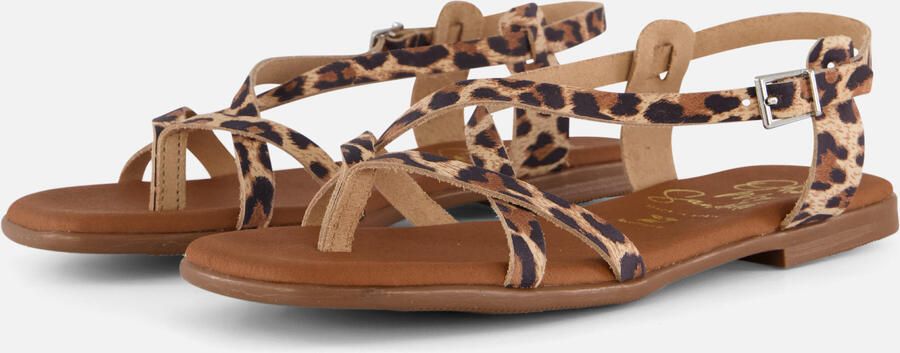 OH MY SANDALS Leopard Sandalen beige Leer Dames - Foto 5
