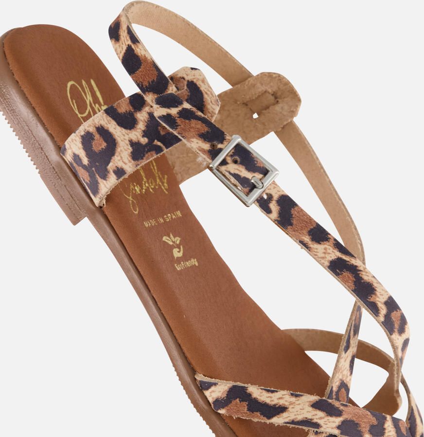 OH MY SANDALS Leopard Sandalen beige Leer Dames - Foto 2