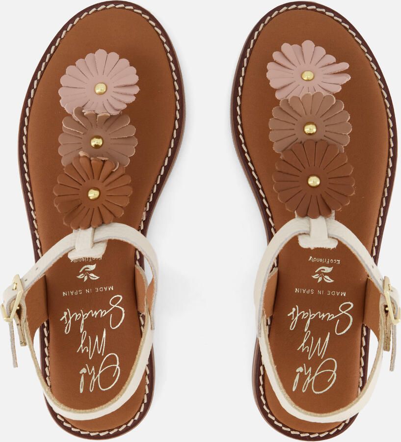 Oh My Sandals Sandalen Bloemen beige Leer - Foto 2