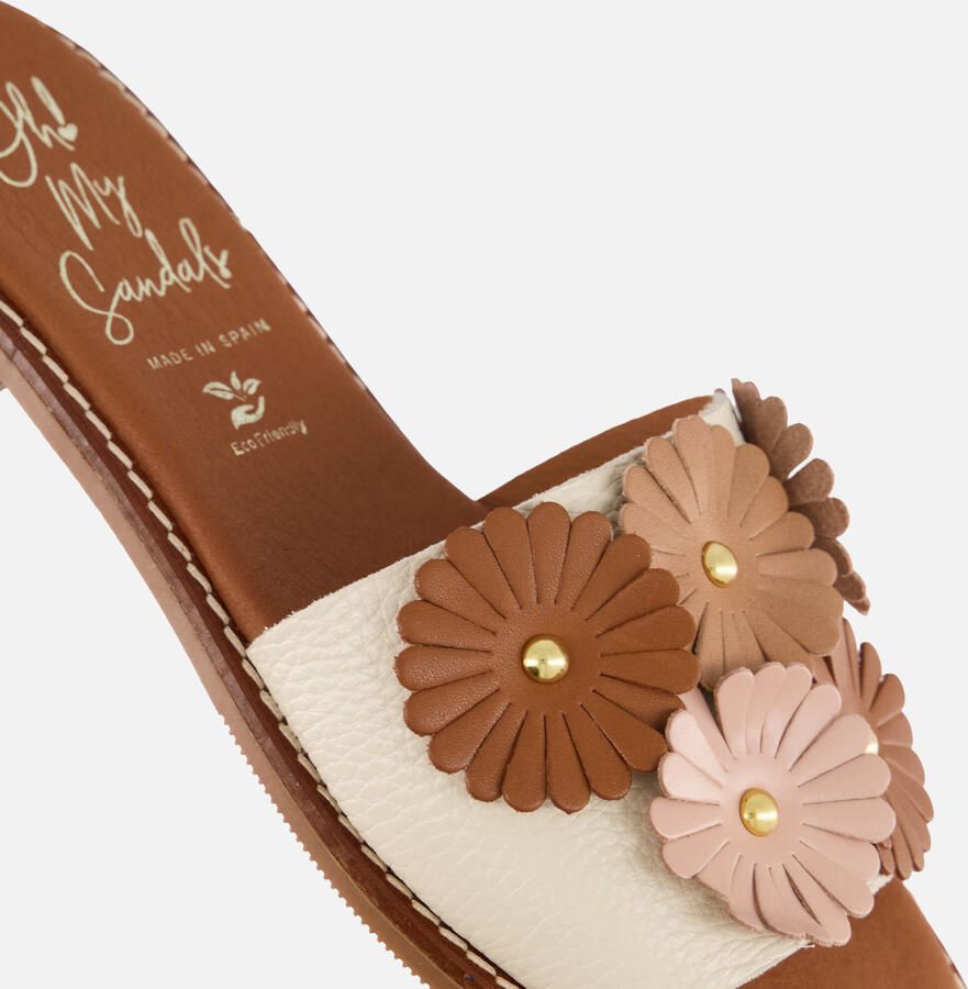 OH MY SANDALS Slippers beige Leer - Foto 2