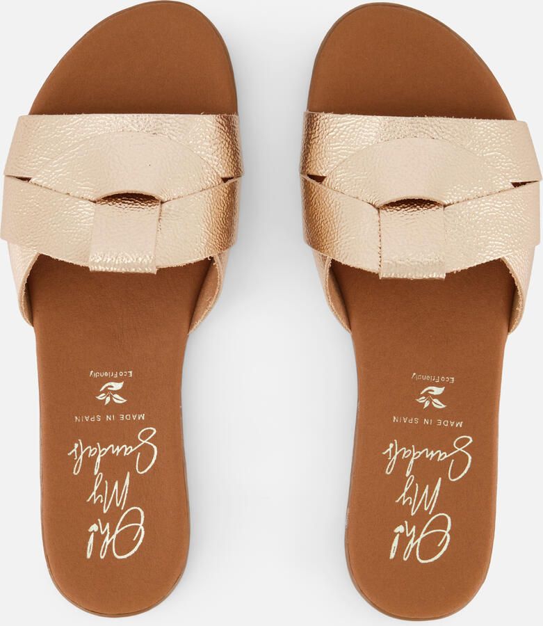 OH MY SANDALS Slippers brons Leer - Foto 3