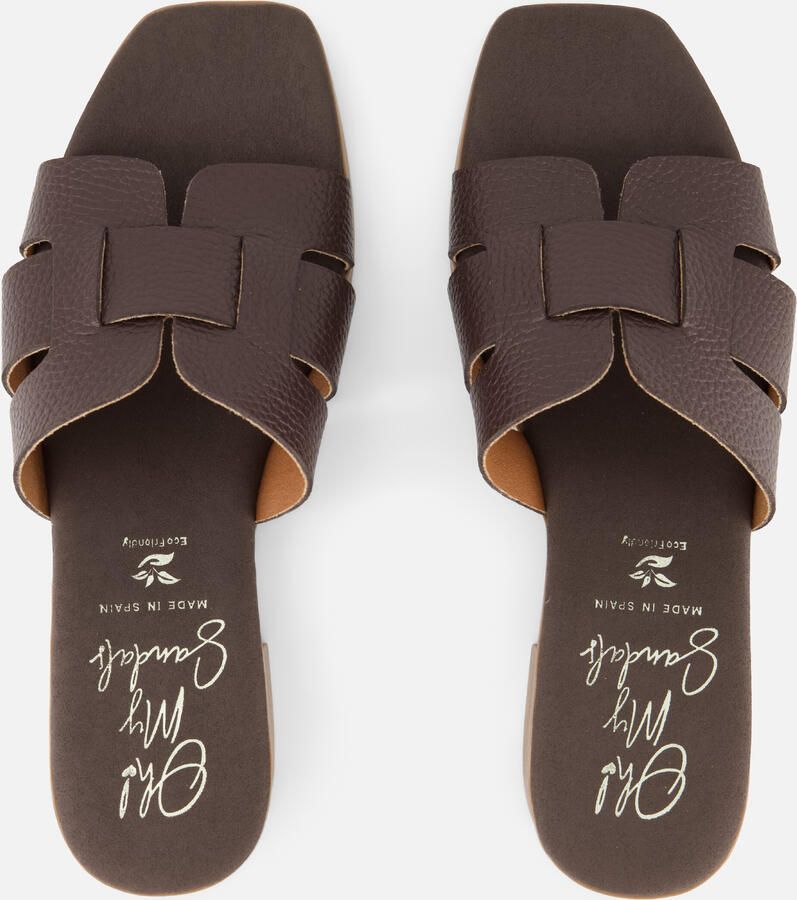 Oh My Sandals Slippers bruin Leer - Foto 3