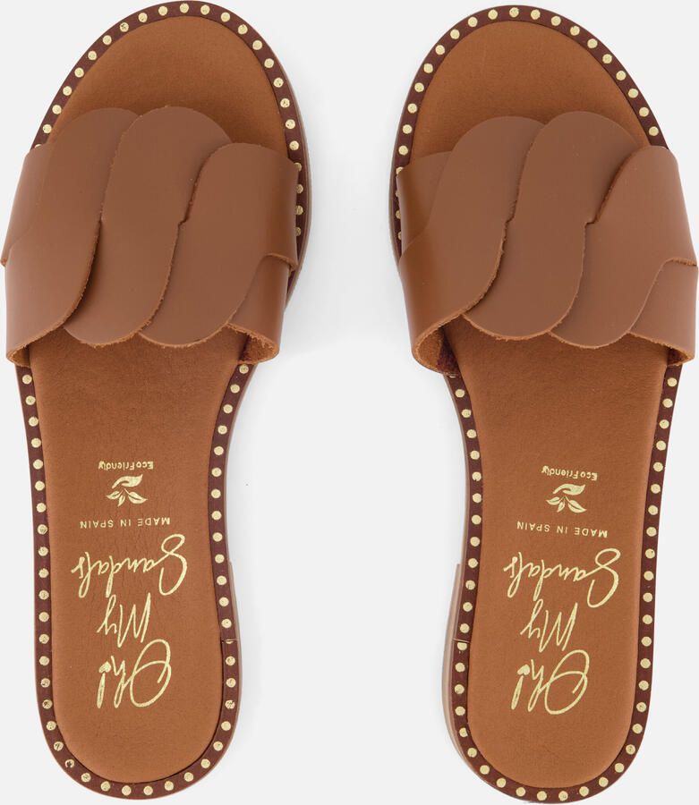 OH MY SANDALS Slippers cognac Leer Dames - Foto 3