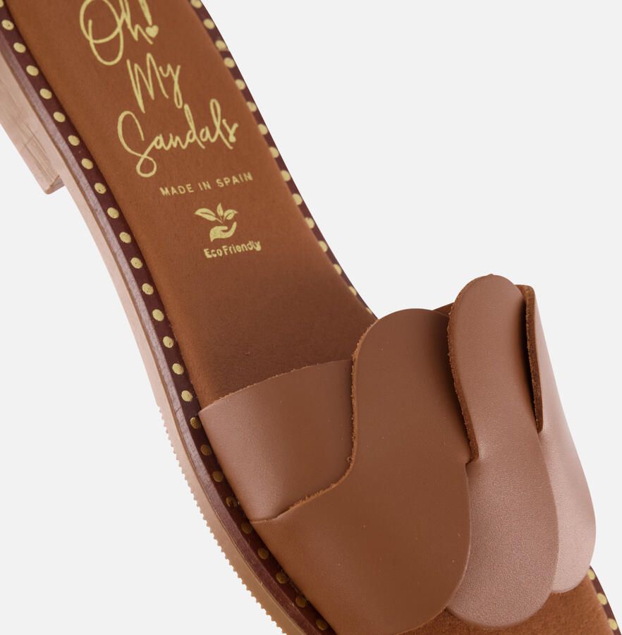 OH MY SANDALS Slippers cognac Leer Dames - Foto 2
