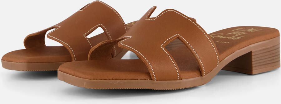 OH MY SANDALS Slippers cognac Leer Dames - Foto 6