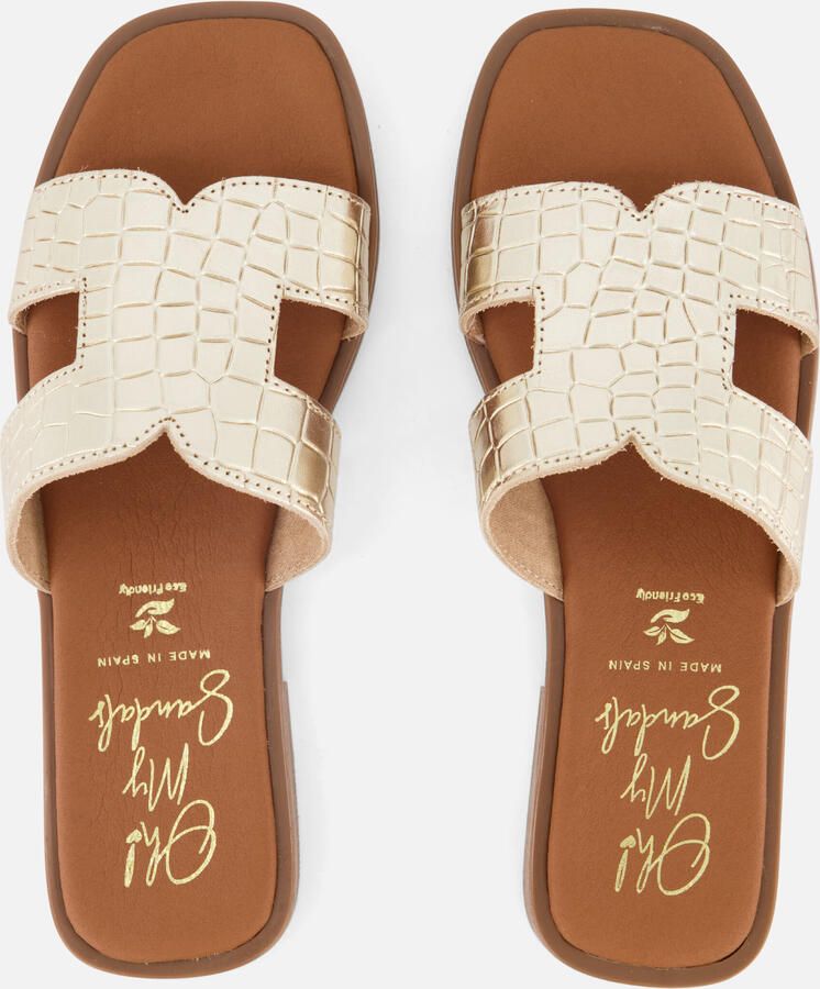 OH MY SANDALS Slippers goud Leer Dames - Foto 4