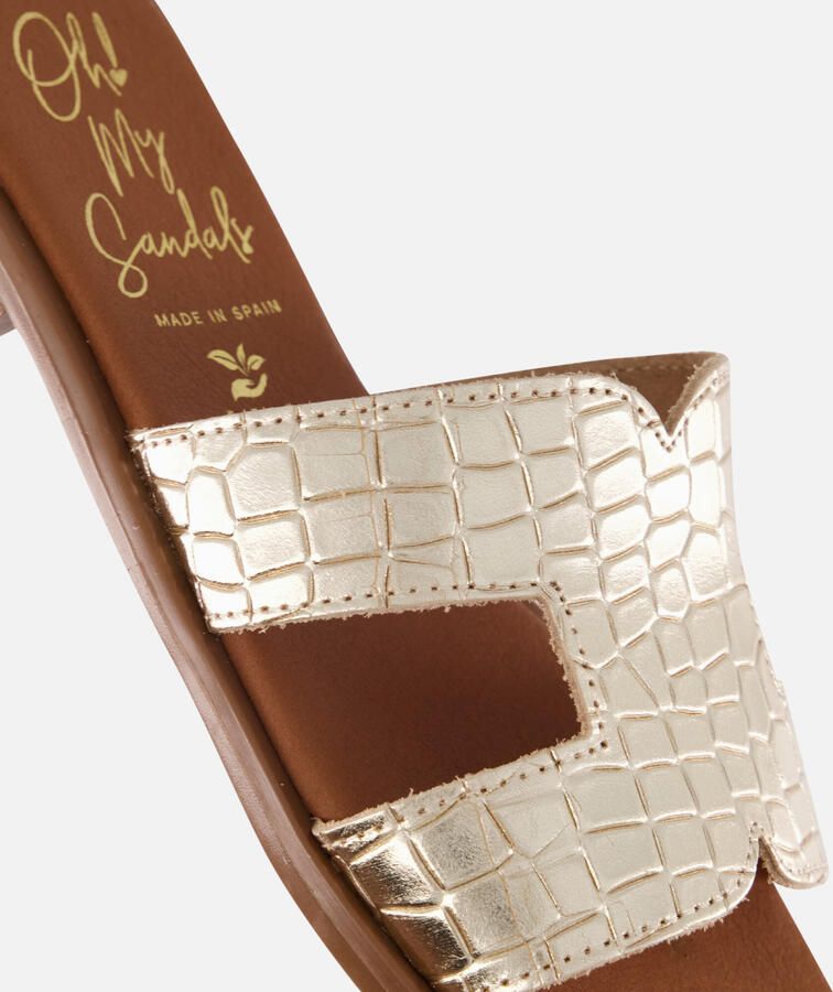 OH MY SANDALS Slippers goud Leer Dames - Foto 3