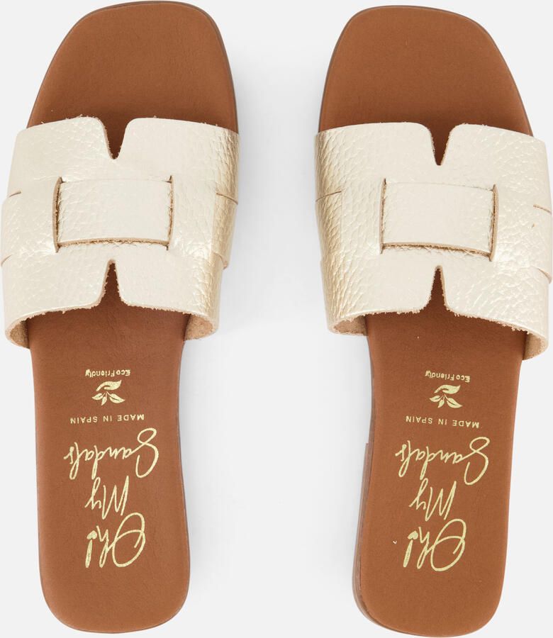 OH MY SANDALS Slippers goud Leer - Foto 3