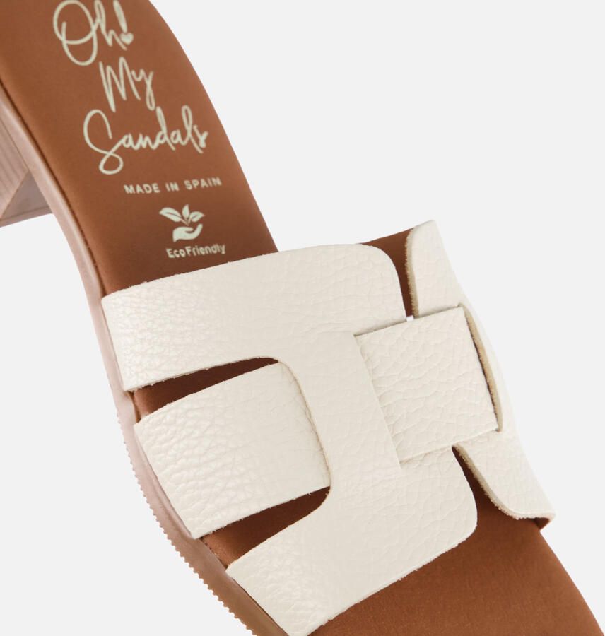 Oh My Sandals Slippers wit Leer - Foto 2