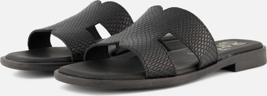 OH MY SANDALS Slippers zwart Leer