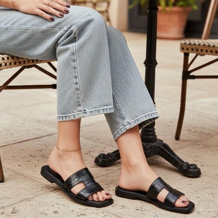 OH MY SANDALS Slippers zwart Leer Dames - Foto 4
