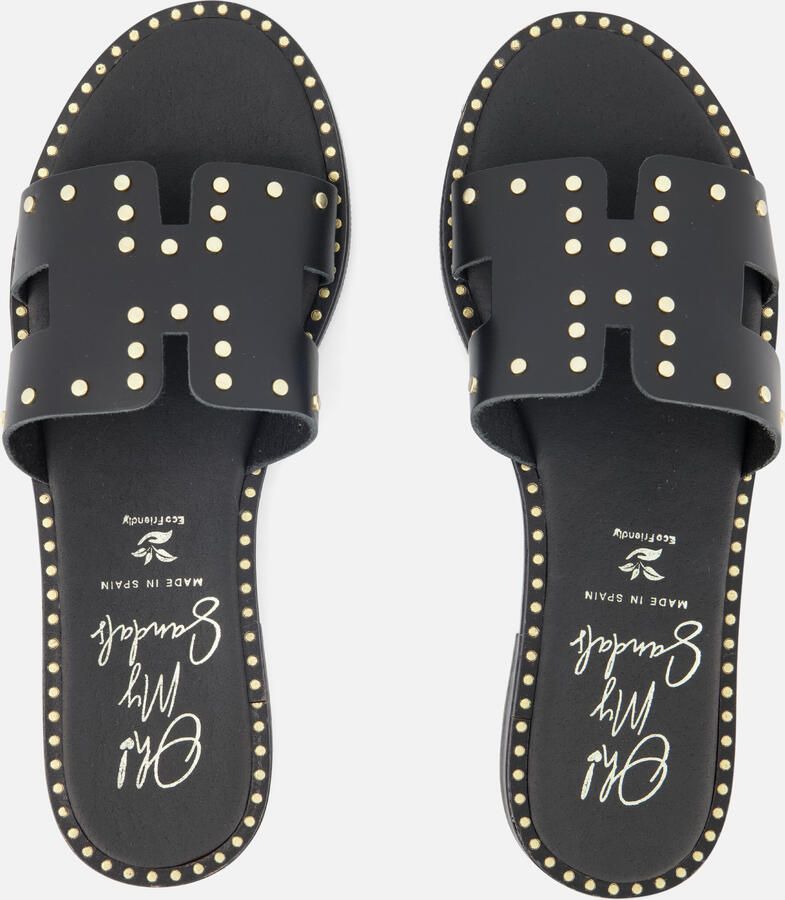 OH MY SANDALS Slippers zwart Leer Dames - Foto 4