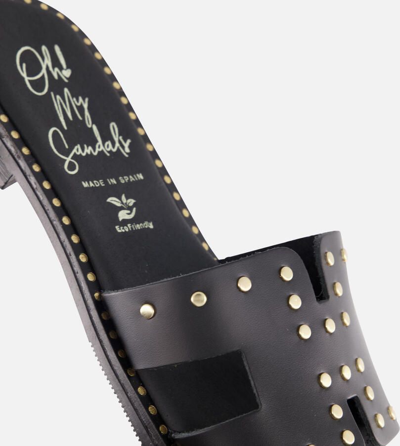 OH MY SANDALS Slippers zwart Leer Dames - Foto 3