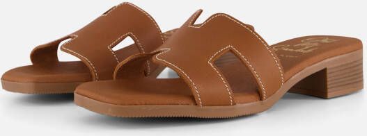 OH MY SANDALS Slippers cognac Leer Dames