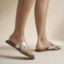 Oh My Sandals Slippers goud Leer - Thumbnail 1