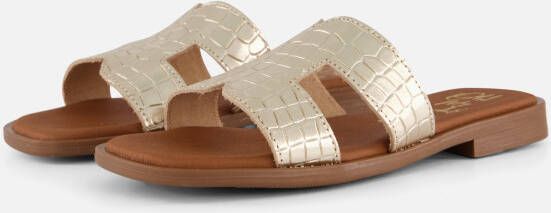 Oh My Sandals Slippers goud Leer
