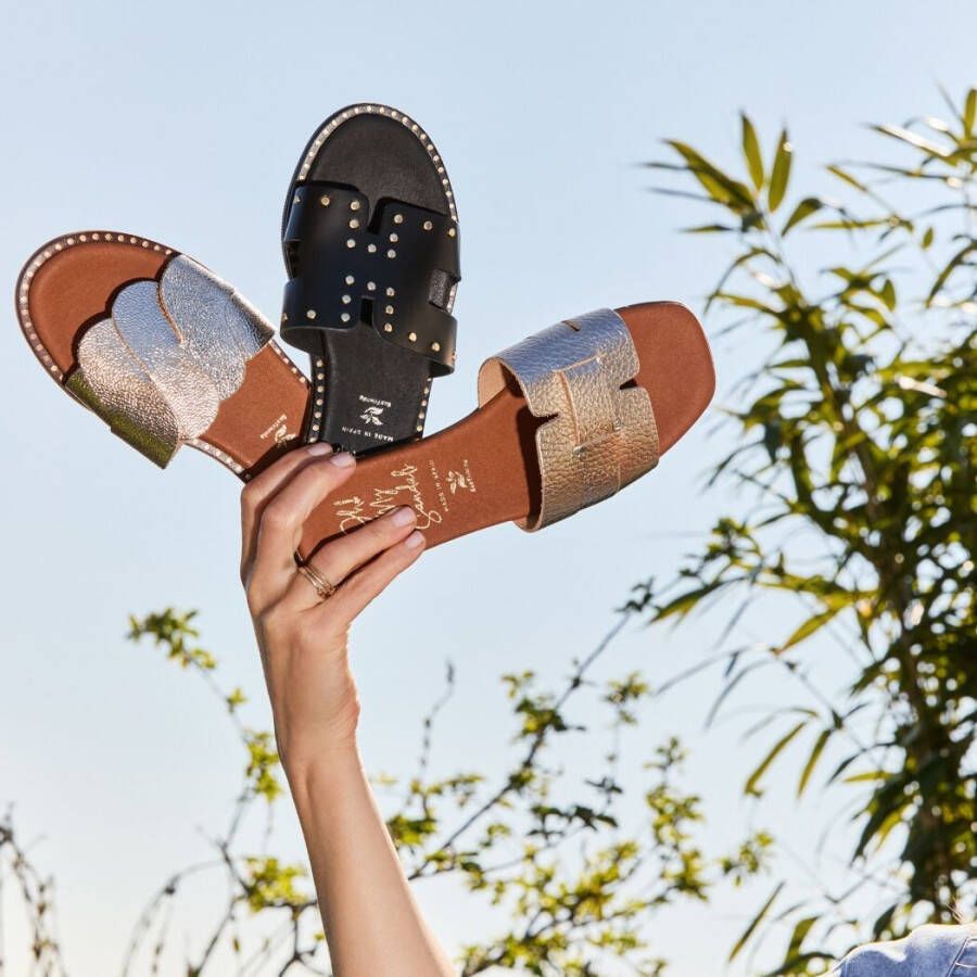OH MY SANDALS Slippers goud Leer Dames