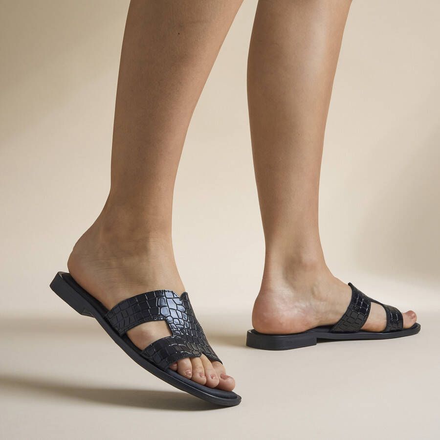 OH MY SANDALS Slippers zwart Leer Dames