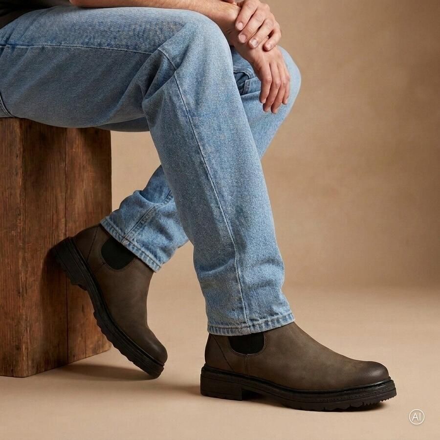 Outfielder Chelsea Boots grijs Leer Heren - Foto 5