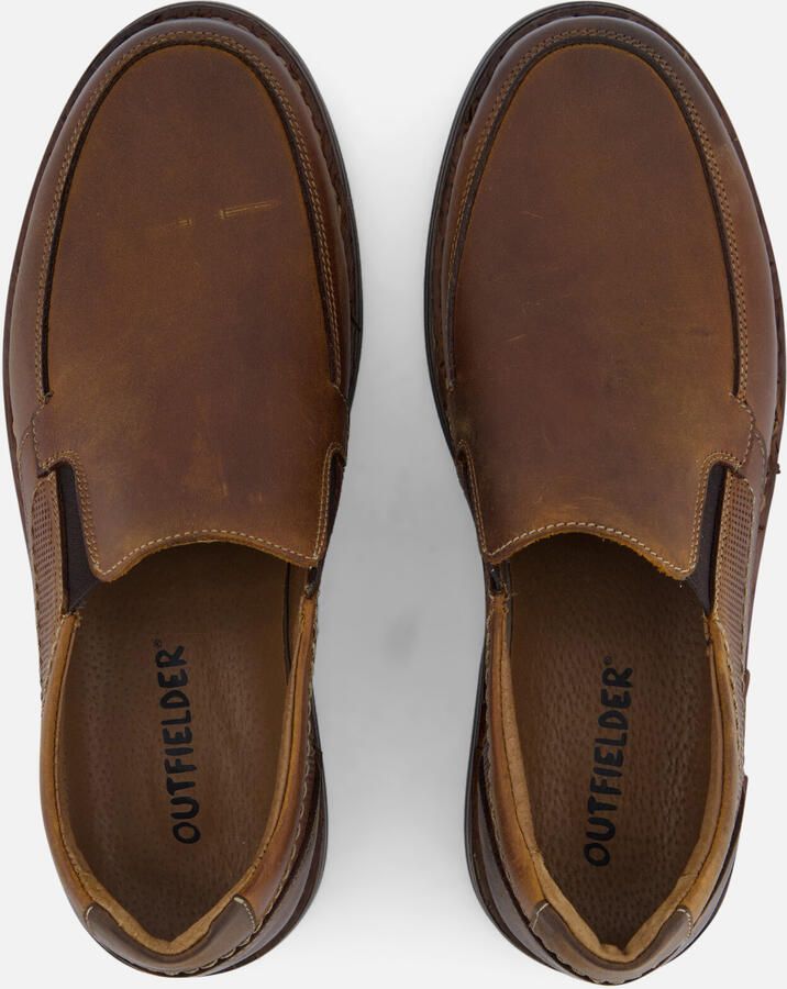 Outfielder Instappers cognac Leer