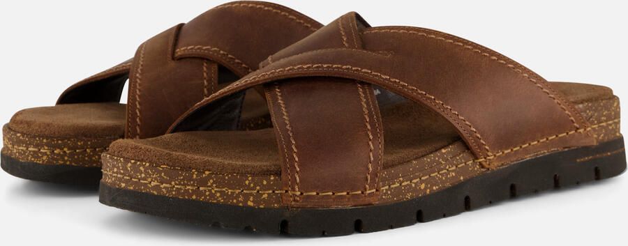 Outfielder Slippers bruin Leer