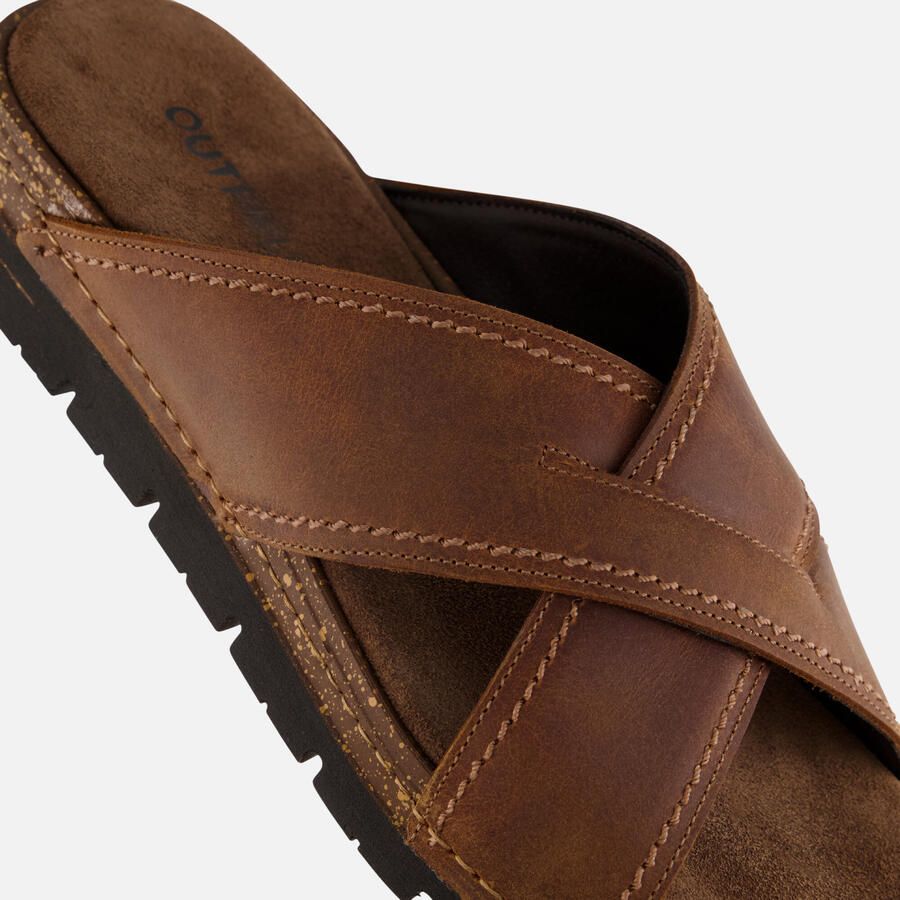 Outfielder Slippers bruin Leer - Foto 2