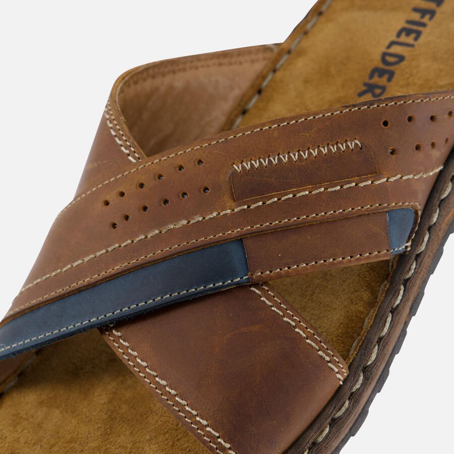 Outfielder Slippers Cognac bruin Leer - Foto 2