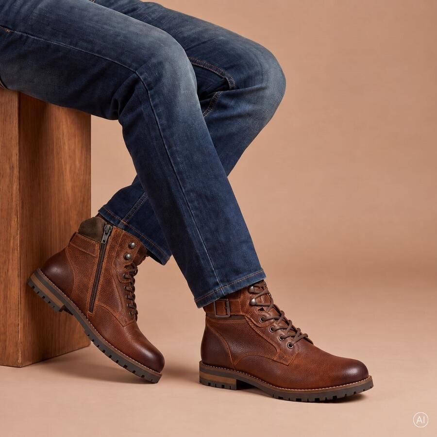 Outfielder Veterboots cognac Leer Heren