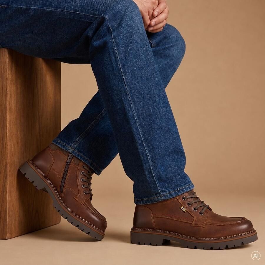 Outfielder Veterboots cognac Leer Heren - Foto 5