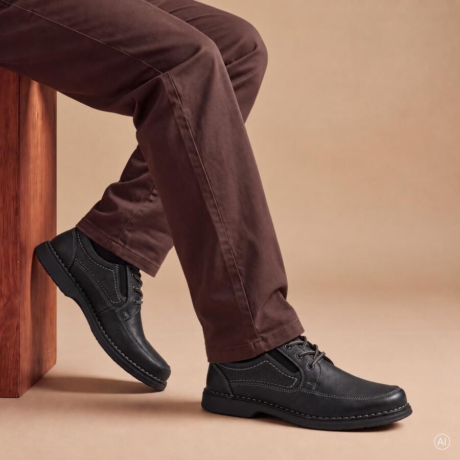 Outfielder Veterschoenen zwart Leer Heren - Foto 5