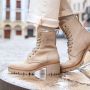Panama Jack Stijlvolle Veterschoenen met Hakken Beige Dames - Thumbnail 1
