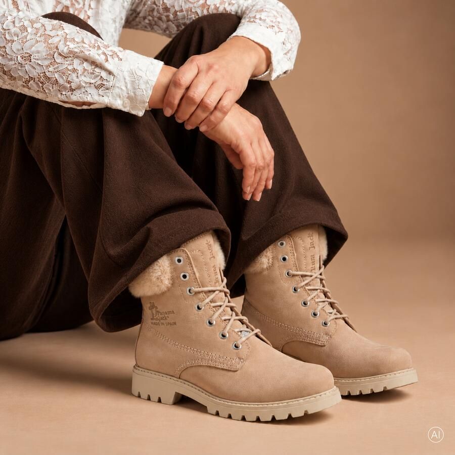 Panama Jack Felicia B39 Veterboots beige Nubuck Dames