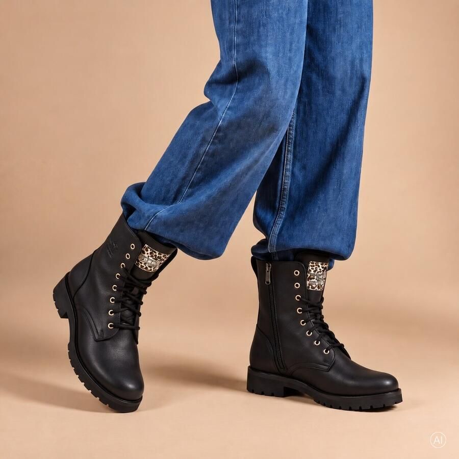 Panama Jack Frisia Leopard B1 veterboots zwart Dames - Foto 5