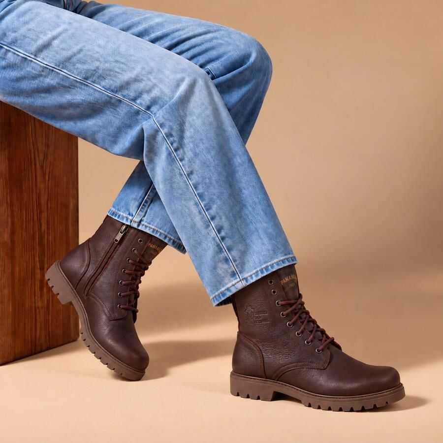 Panama Jack Frisia plaid B1 veterboots bruin Dames
