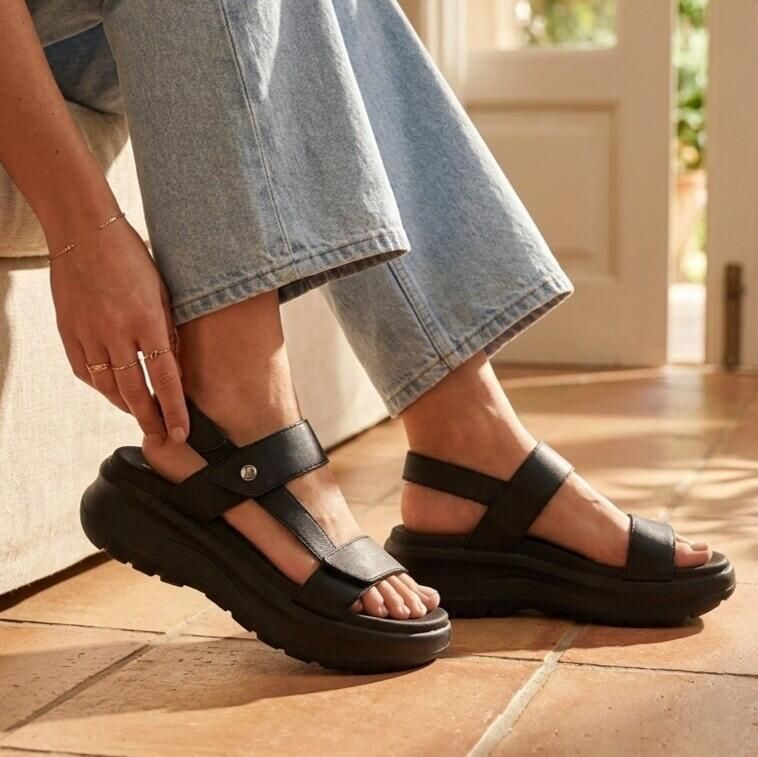 Panama Jack Plateausandalen Noor sandalette zomerschoen klittenbandschoen met gevoerde binnenzool - Foto 4