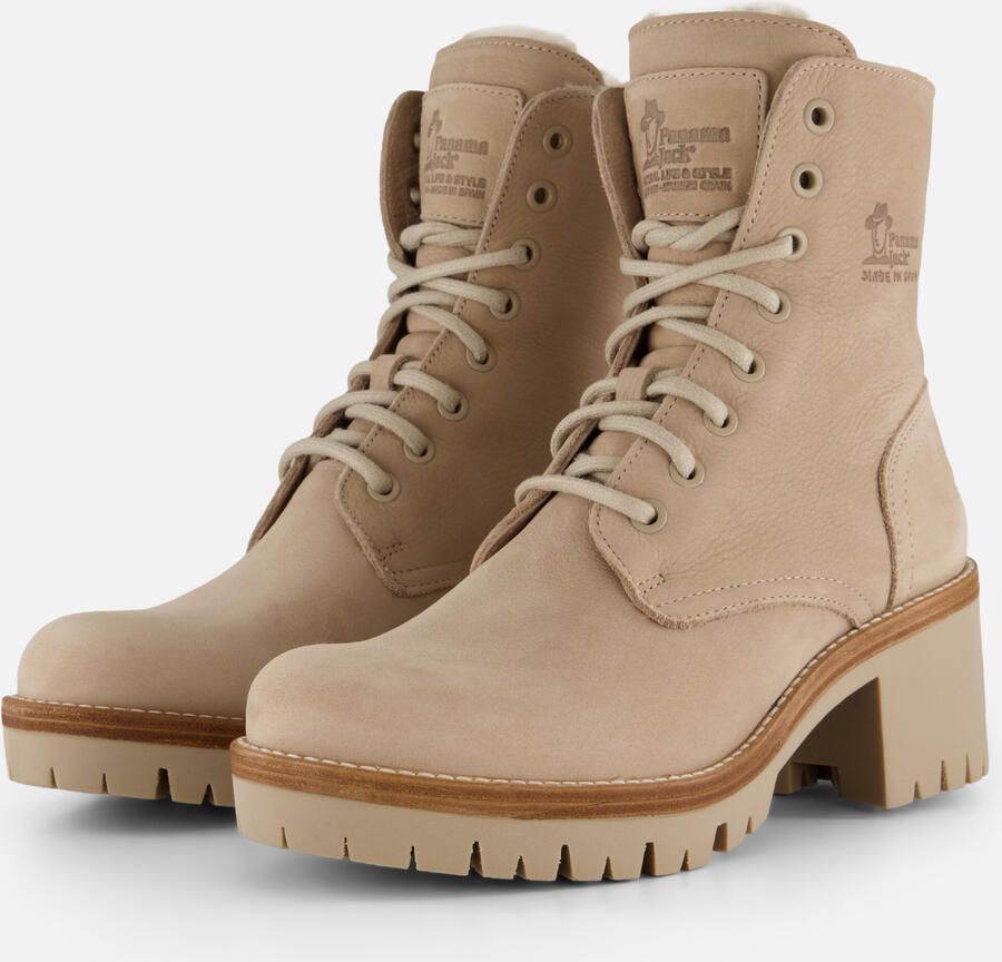 Panama Jack Stijlvolle Veterschoenen met Hakken Beige Dames