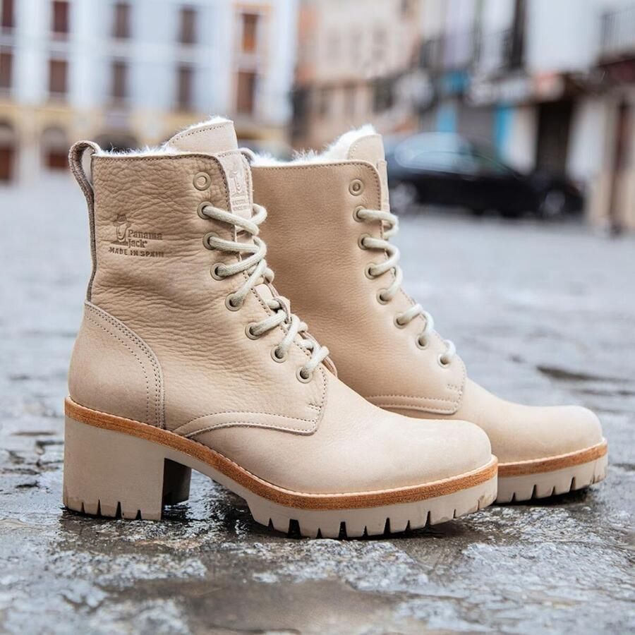 Panama Jack Stijlvolle Veterschoenen met Hakken Beige Dames - Foto 3