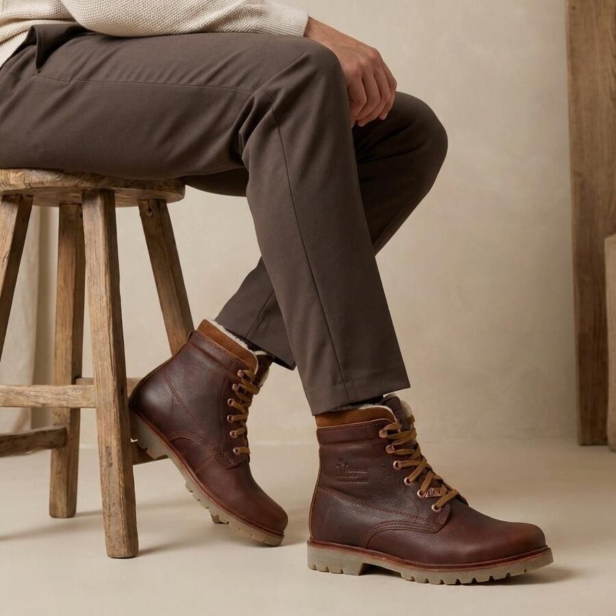 Panama Jack P03 AVIATOR C23 Volwassenen Heren sneakersVrije tijd half hoog Kleur Bruin - Foto 2