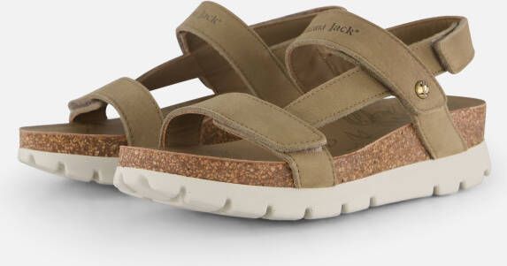 Panama Jack Platte Sandalen met Plakband Green Dames